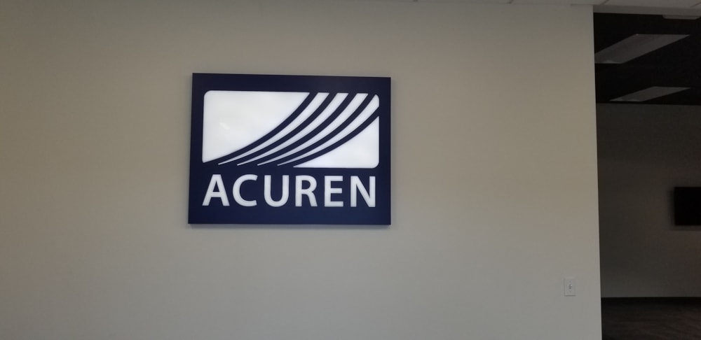 Interior Lighted Acrylic Logo and Reception Signage for Houston Industrial Company